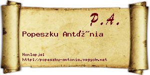 Popeszku Antónia névjegykártya